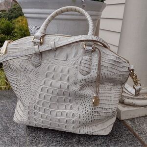 Brahmin  Duxbury Croc-Embossed Leather Satchel Bag - Elegant Women's Handbag